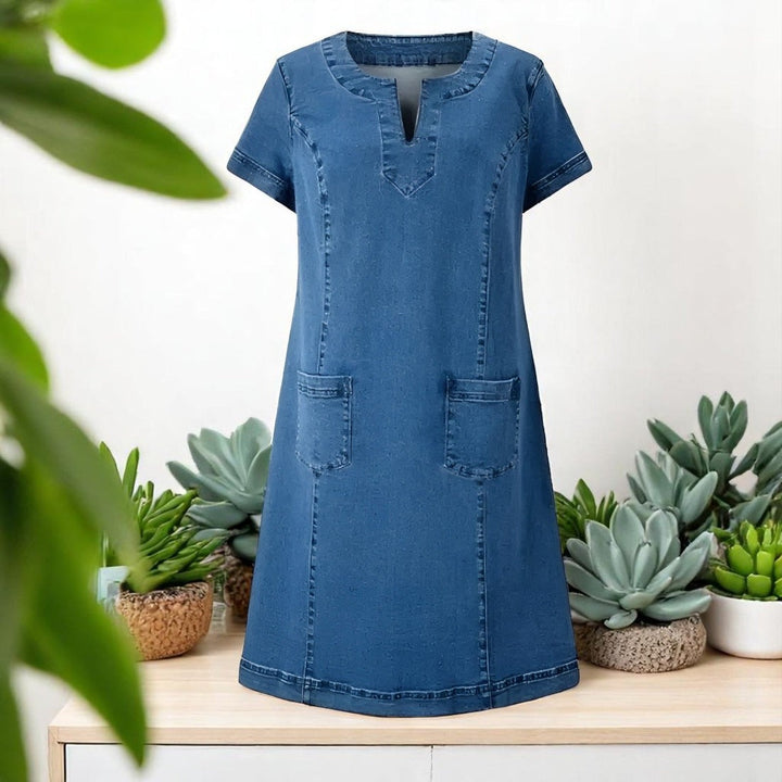 Vendita | Soft Denim Dress with Front Pockets