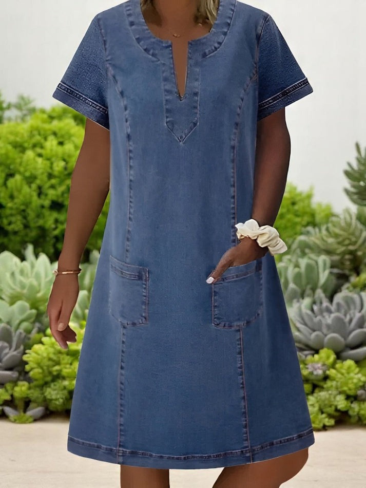 Vendita | Soft Denim Dress with Front Pockets