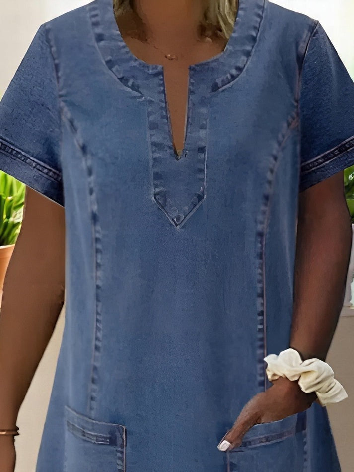 Vendita | Soft Denim Dress with Front Pockets
